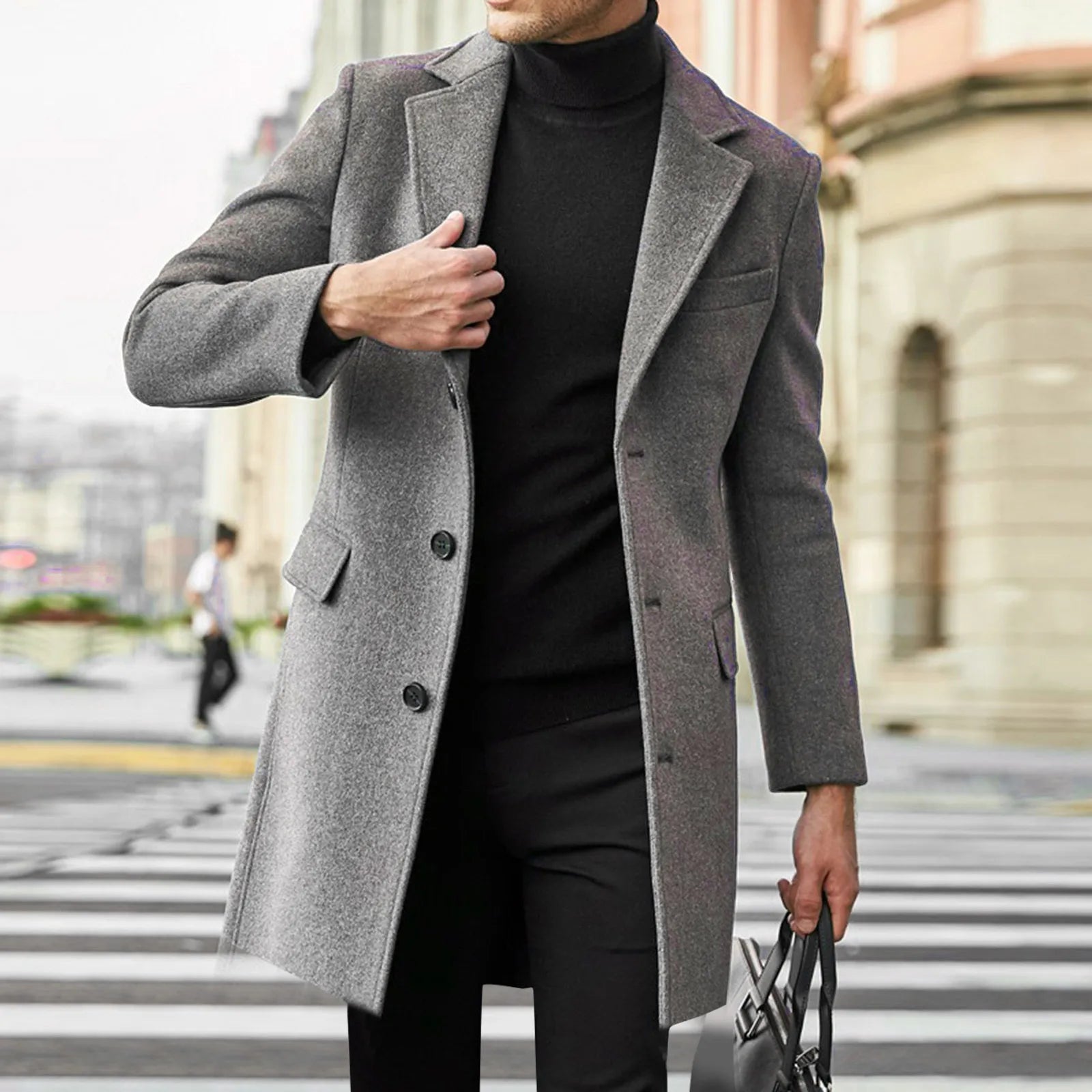 Warm Men's Classic Wool Winter Coat - VibreMode