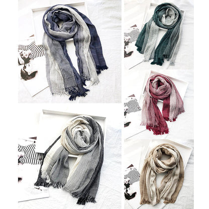 Heritage Stripe Cotton-Linen Blend Scarf: Lightweight, Versatile, All-Season Style