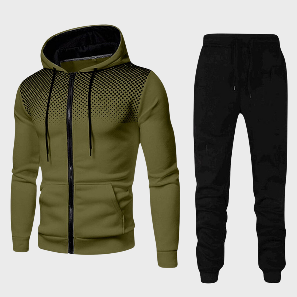 Relaxed Fit Men's Hooded Tracksuit Set - VibreMode