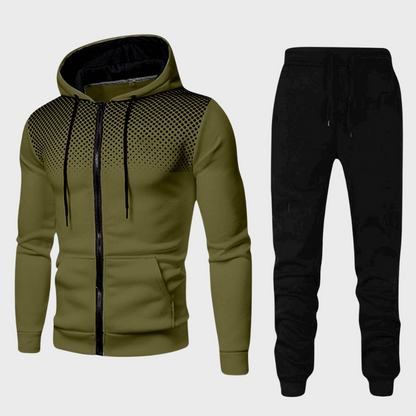 Relaxed Fit Men's Hooded Tracksuit Set - VibreMode