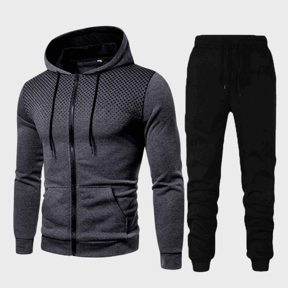Relaxed Fit Men's Hooded Tracksuit Set