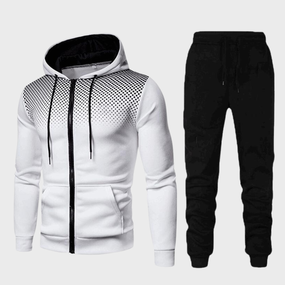 Relaxed Fit Men's Hooded Tracksuit Set