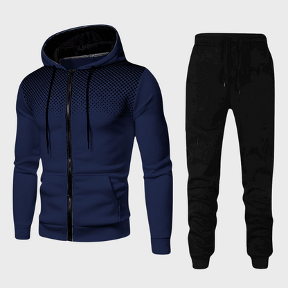 Relaxed Fit Men's Hooded Tracksuit Set