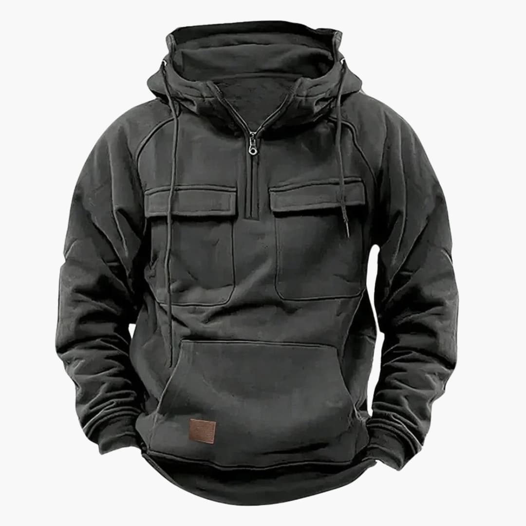 Men's Half-Zip Hoodie Chest Pockets