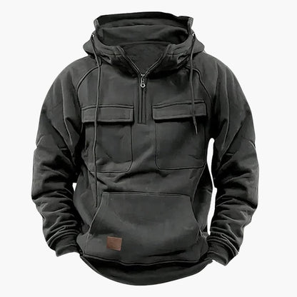 Men's Half-Zip Hoodie Chest Pockets