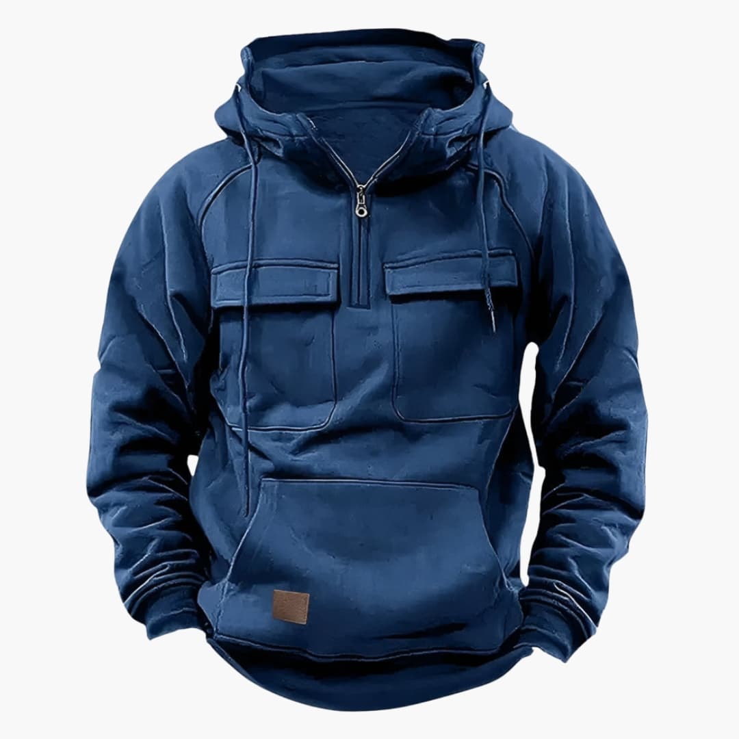 Men's Half-Zip Hoodie Chest Pockets