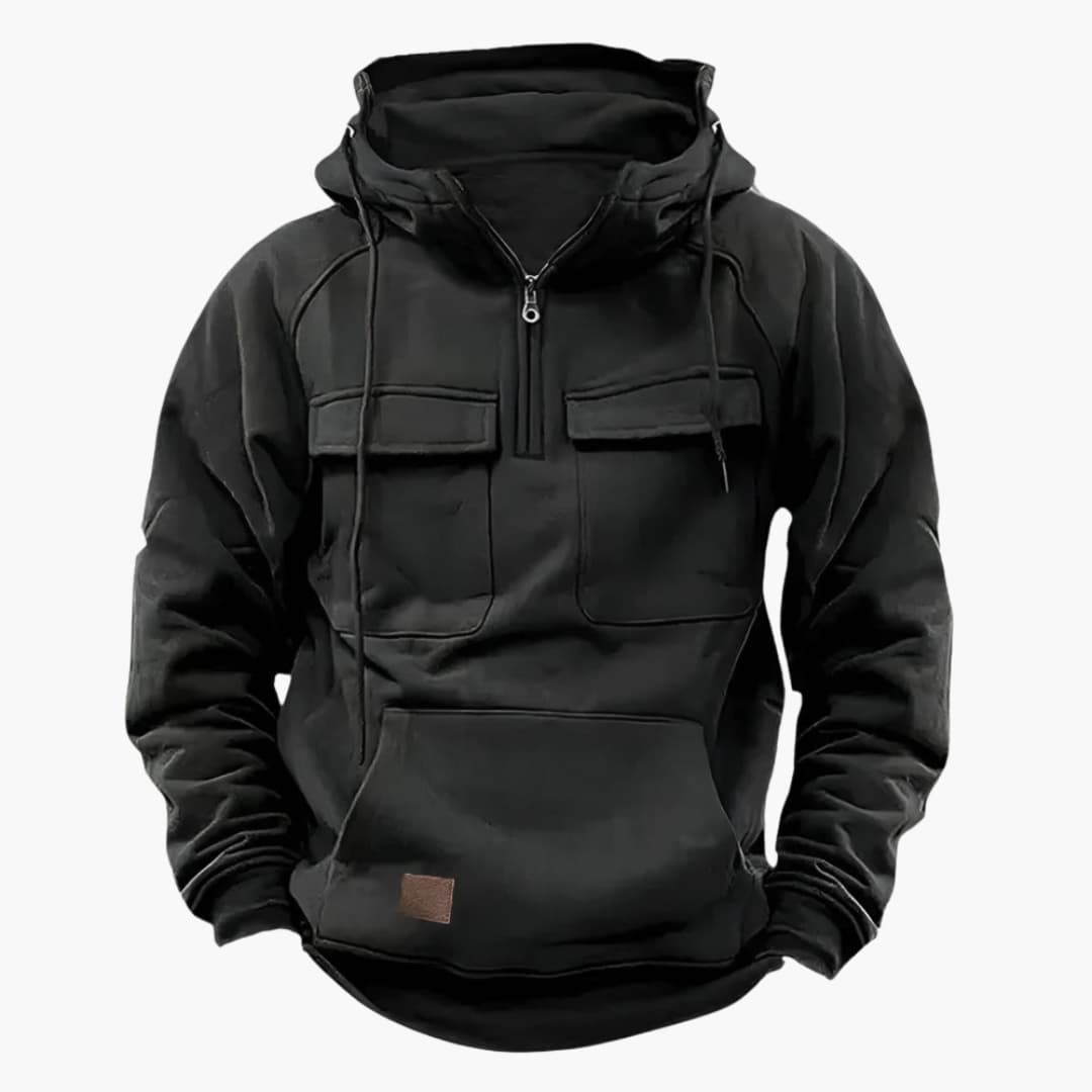 Men's Half-Zip Hoodie Chest Pockets