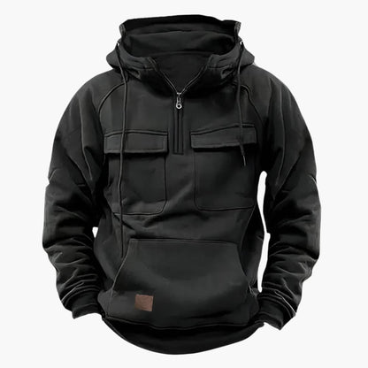 Men's Half-Zip Hoodie Chest Pockets