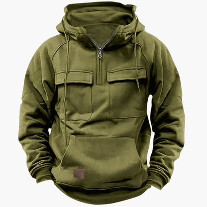 Men's Half-Zip Hoodie Chest Pockets