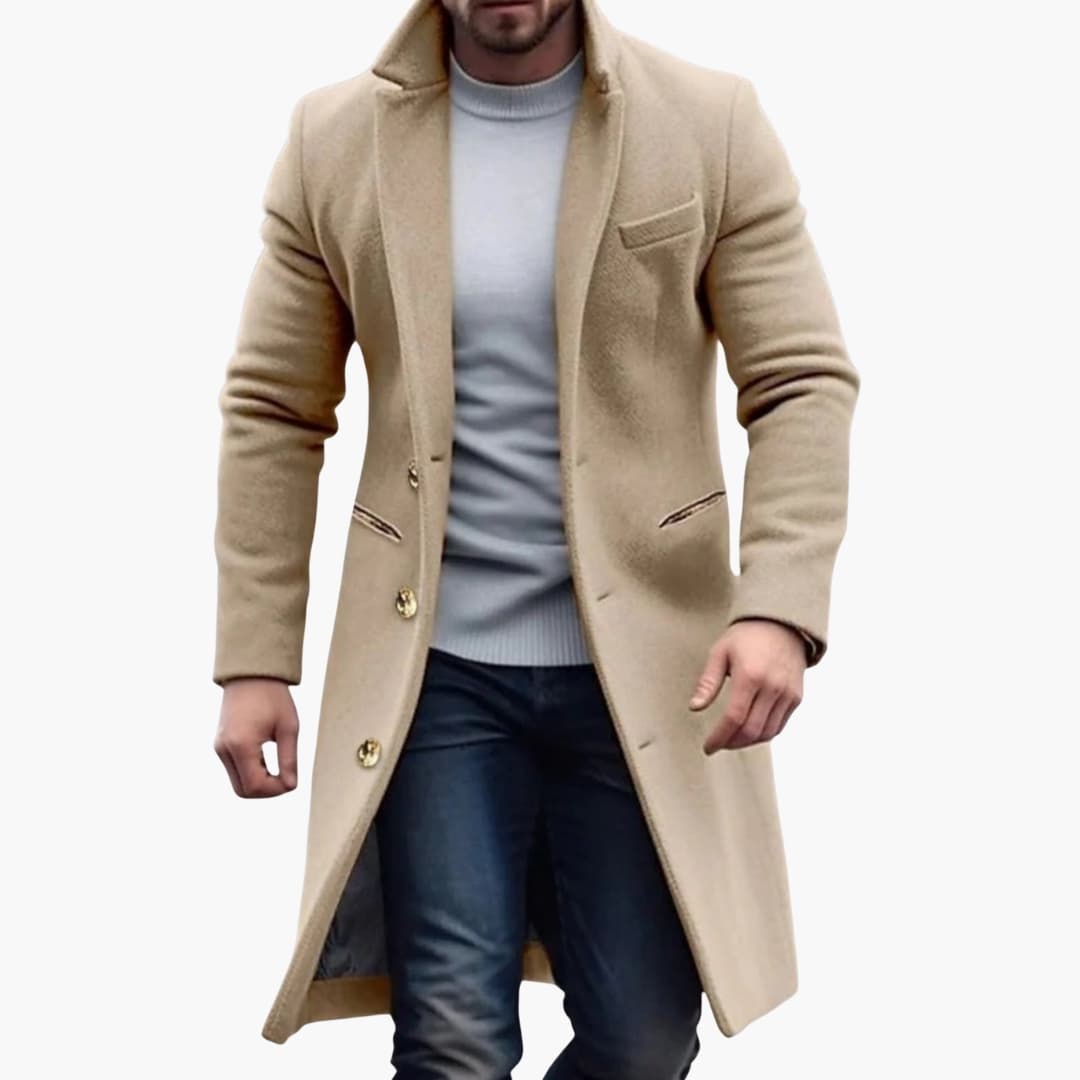Men's Long Button Coat