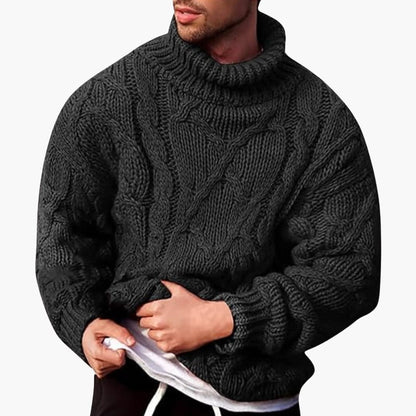 Men's Classic Turtleneck Knit Sweater Pullover