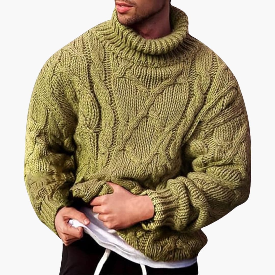 Men's Classic Turtleneck Knit Sweater Pullover