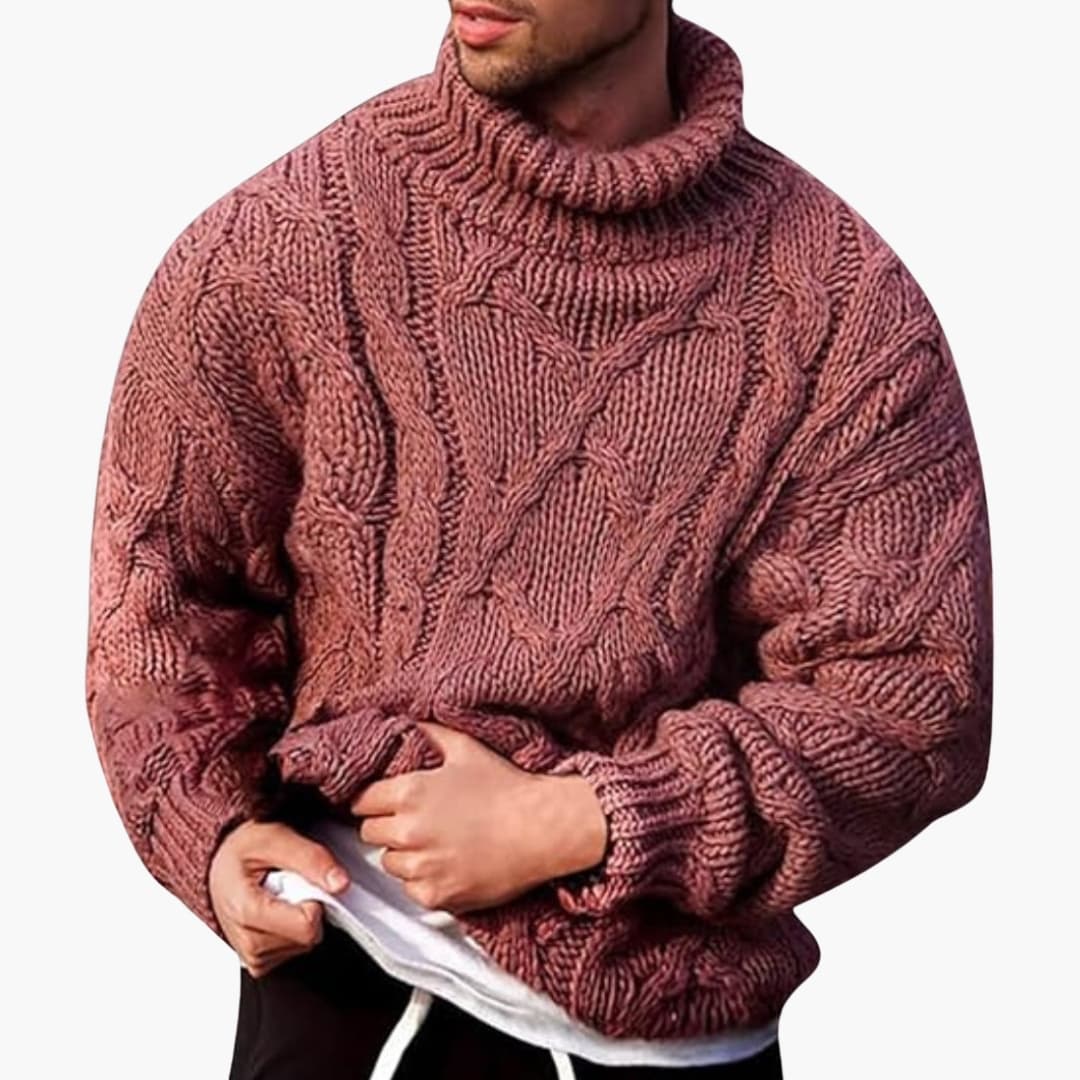 Men's Classic Turtleneck Knit Sweater Pullover