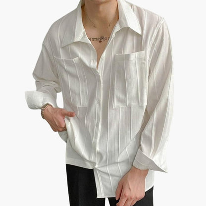Men's Crew Neck T-Shirt Ribbed Texture