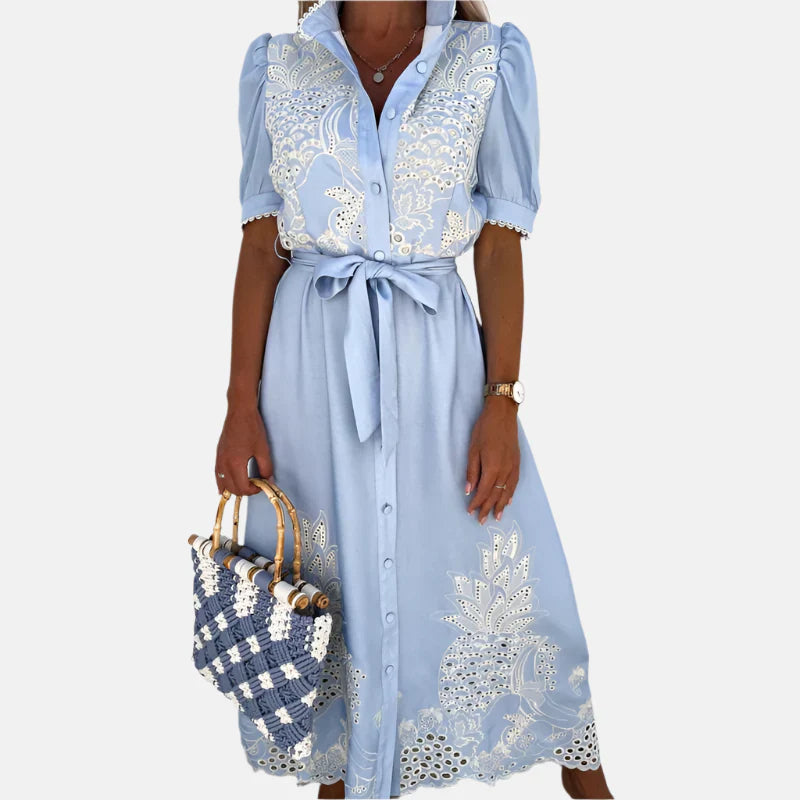 Women's Embroidered Blue Dress