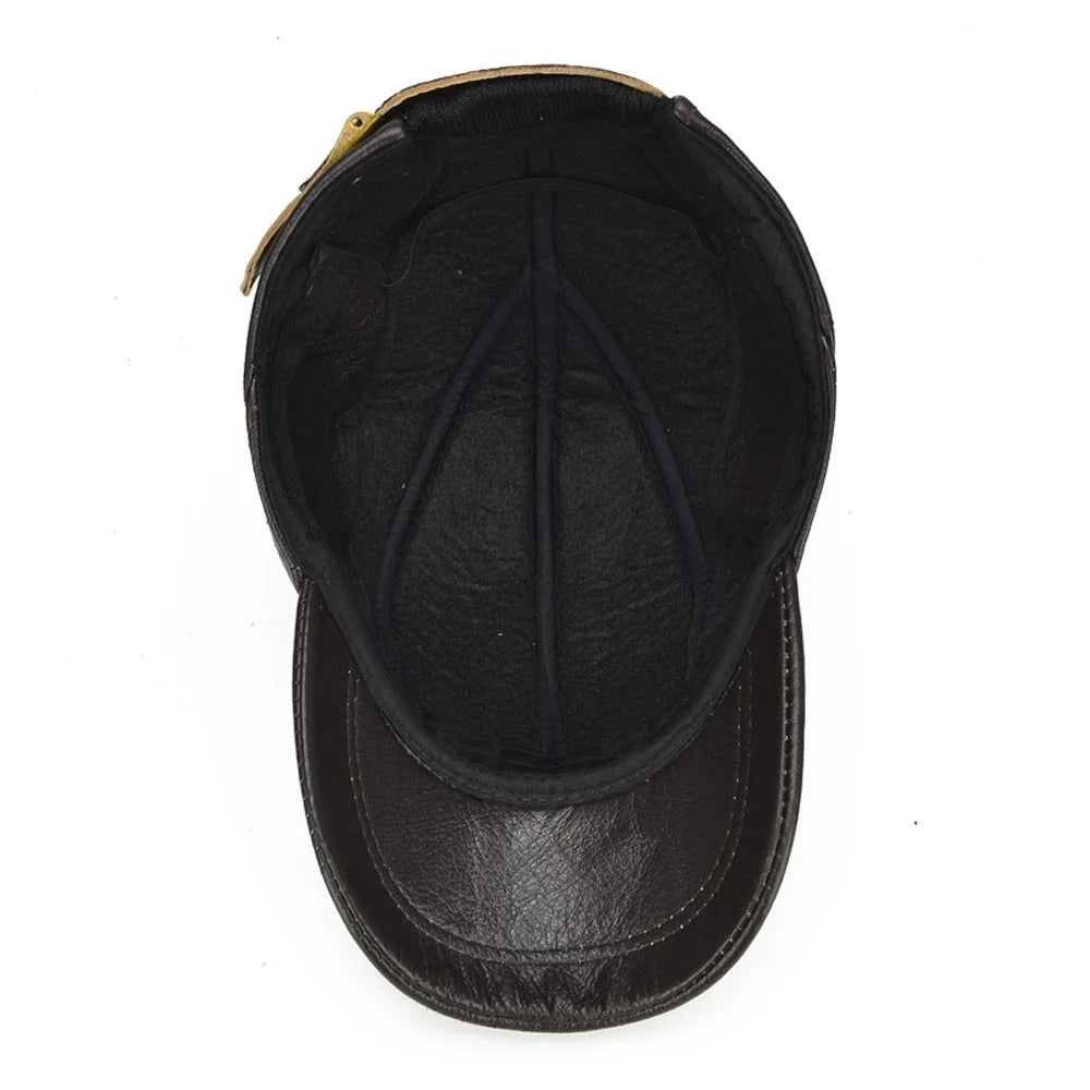 Authentic Brown Leather Baseball Cap