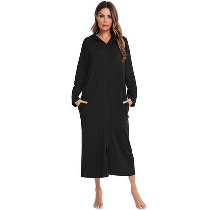 Women's Hooded Zip Up Nightdress