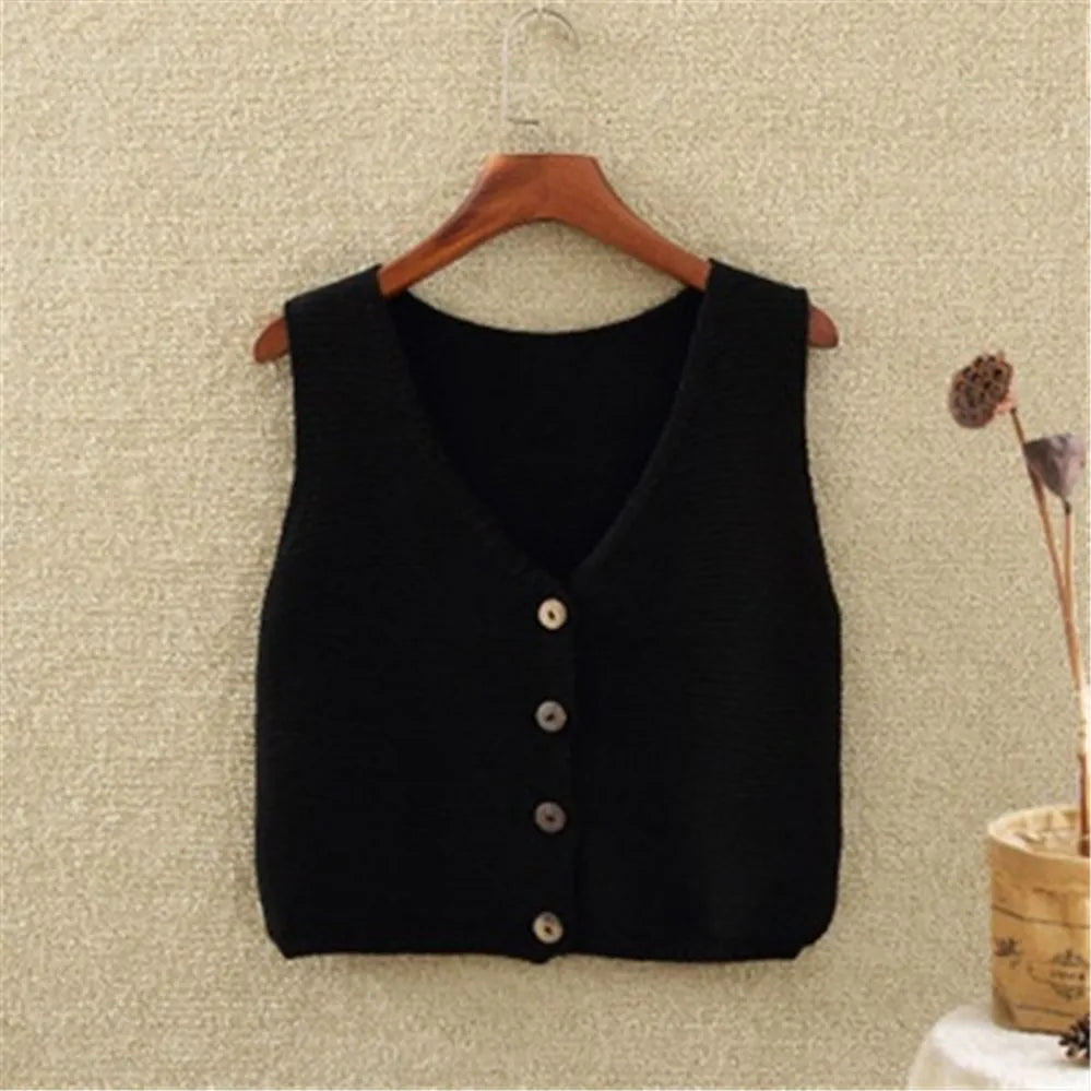 Women's Knit Button Vest - VibreMode