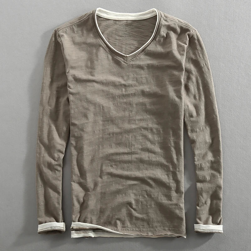 Hokuto Men's Cotton Long Sleeve Shirt