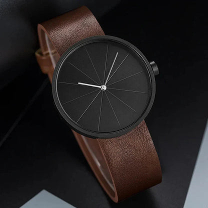 Men's Round Geometric Wristwatch Minimalist Style - VibreMode