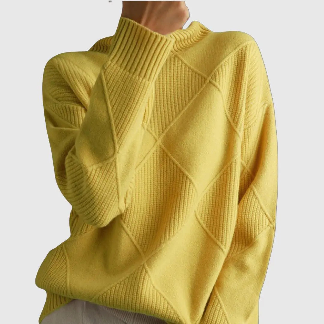 Women's Turtleneck Sweater High Neck Oversized Cozy - VibreMode