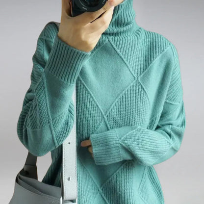 High Neck Turtleneck Sweater for Women – Cozy Oversized Style 7
