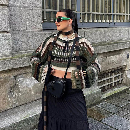 Women's Short Crocheted Sweater - VibreMode