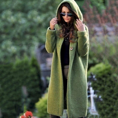 Ladies Lightweight Hooded Open Cardigan