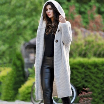 Ladies Lightweight Hooded Open Cardigan