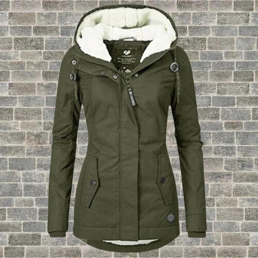 Women's Hooded Winter Coat Waterproof Insulated Black