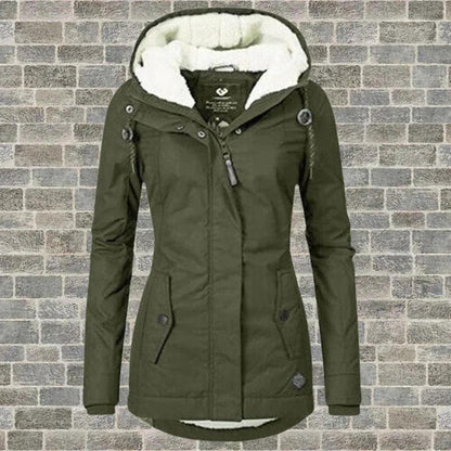 Women's Hooded Winter Coat Waterproof Insulated Black