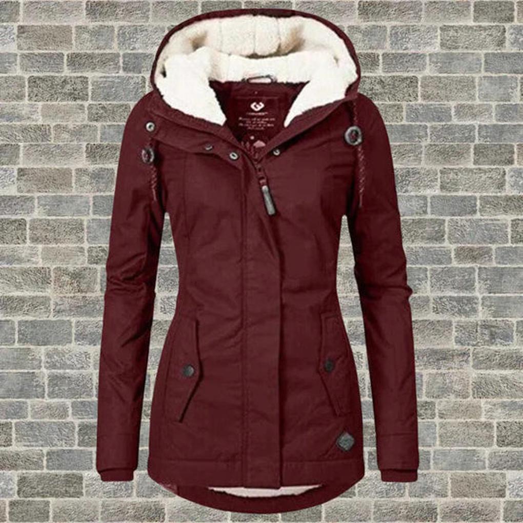 Women's Hooded Winter Coat Waterproof Insulated Black