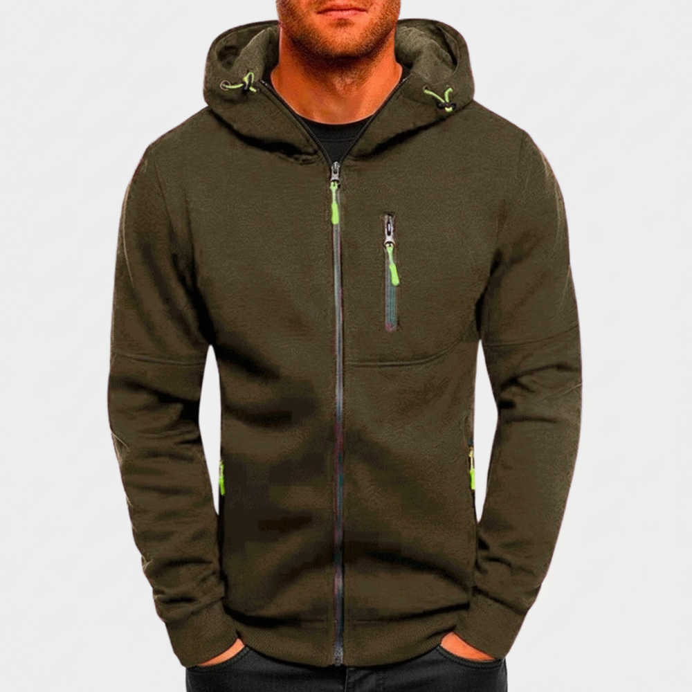 Men's Hooded Zip Up Casual Jacket