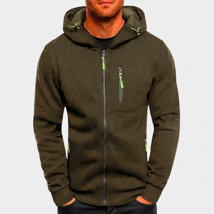Men's Hooded Zip Up Casual Jacket