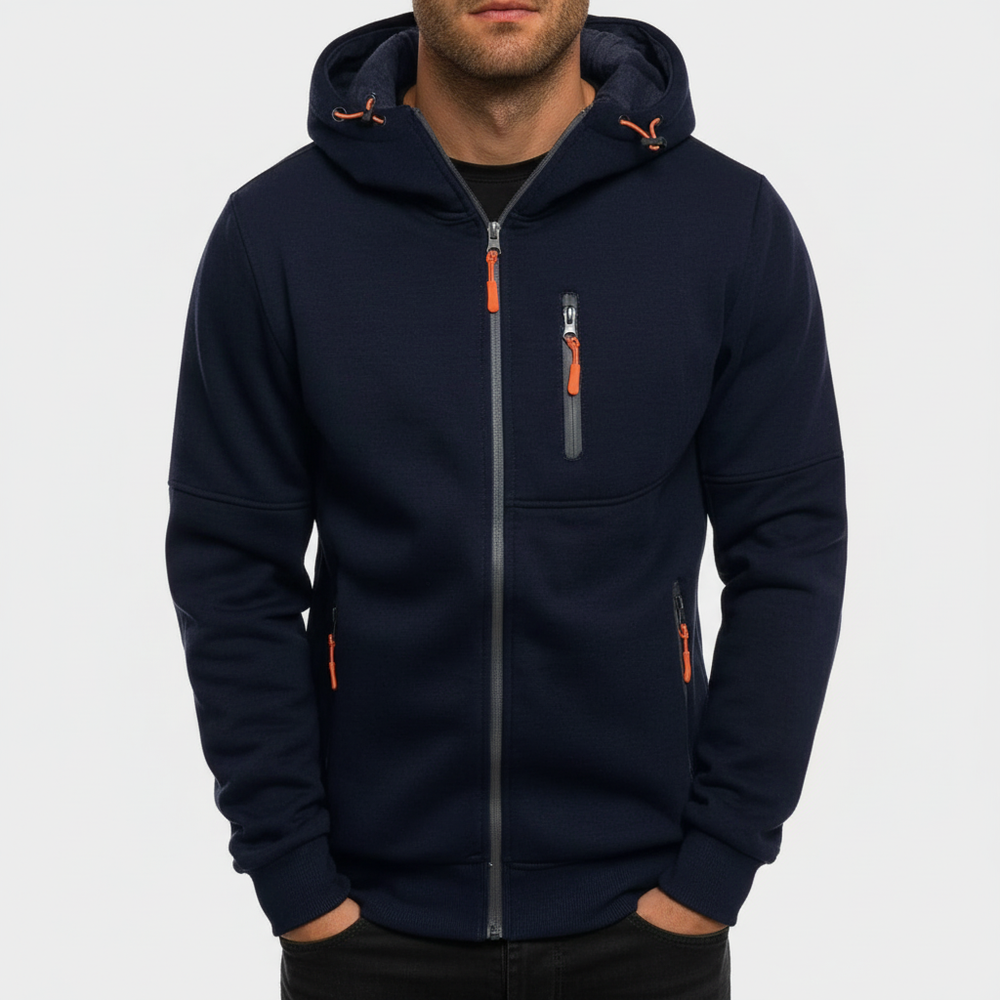 Men's Hooded Zip Up Casual Jacket