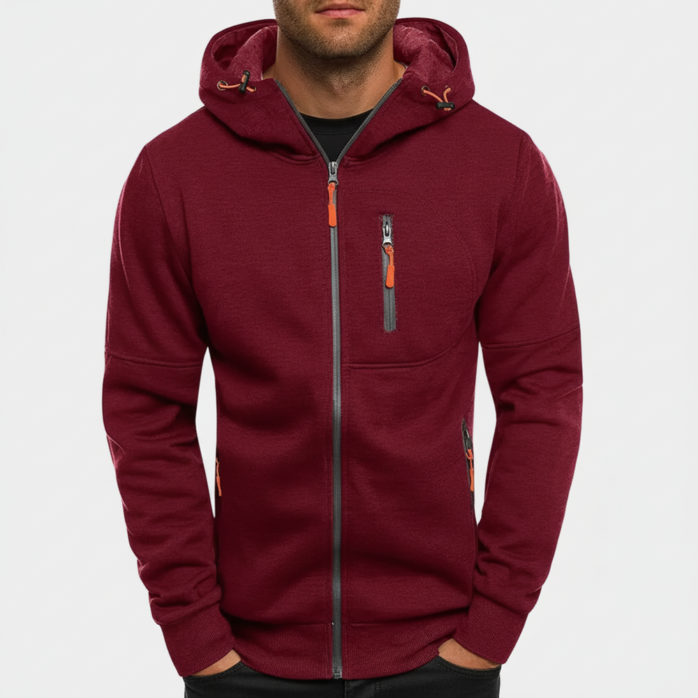 Men's Hooded Zip Up Casual Jacket