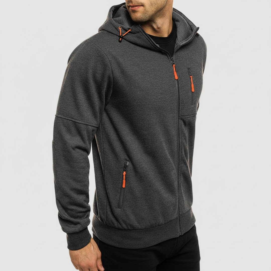 Men's Hooded Zip Up Casual Jacket