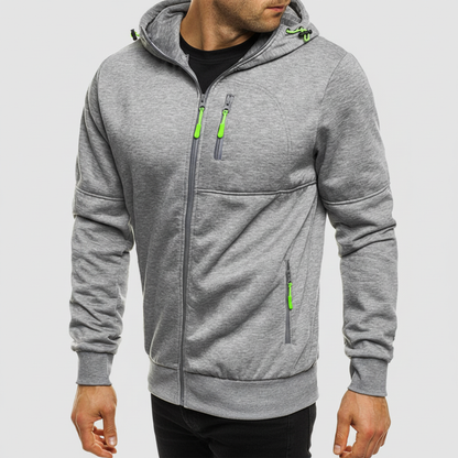 Men's Hooded Zip Up Casual Jacket