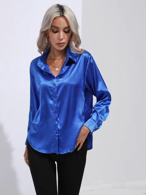 Elegant Silk Loose Fit Top - VibreMode