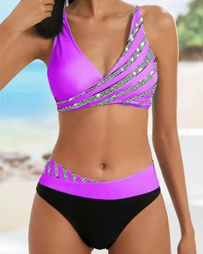 Trendy Women's Floral Beach Bikini Swimsuit Set