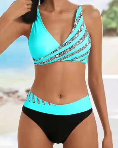 Trendy Women's Floral Beach Bikini Swimsuit Set