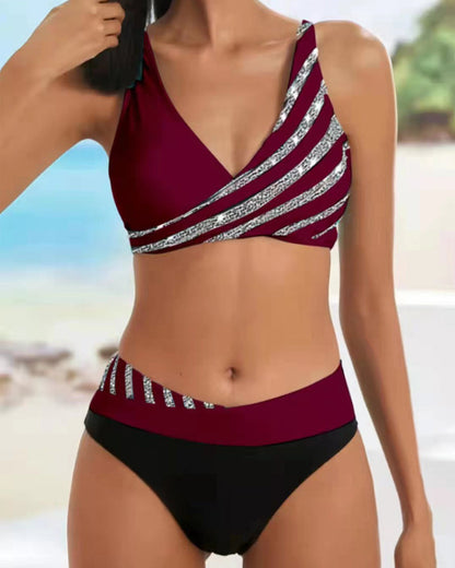 Trendy Women's Floral Beach Bikini Swimsuit Set