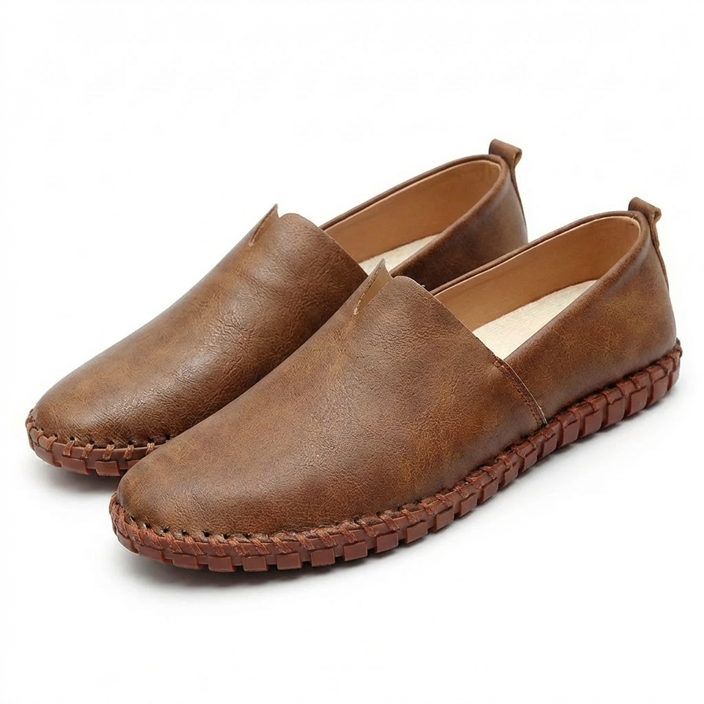 Comfortable Men's Slip On Leather Loafers Shoes - VibreMode