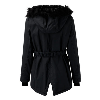 Women's Hooded Parka Coat Insulated Waterproof Black