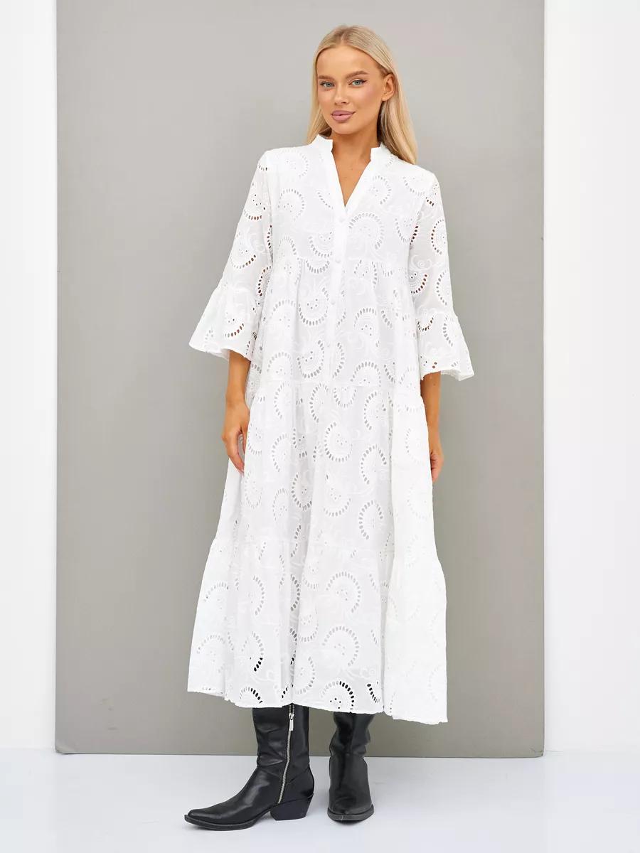 Flowy Crochet Summer Dress with Bell Sleeves