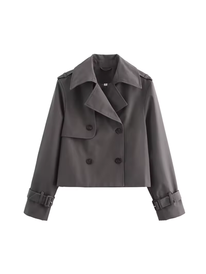 Women's Waterproof Trench Coat Belted Notched Collar