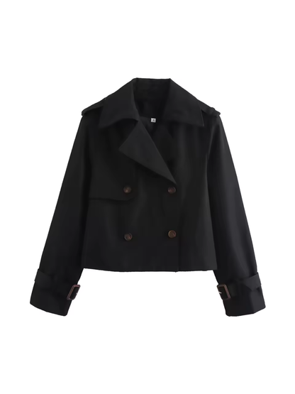 Women's Waterproof Trench Coat Belted Notched Collar