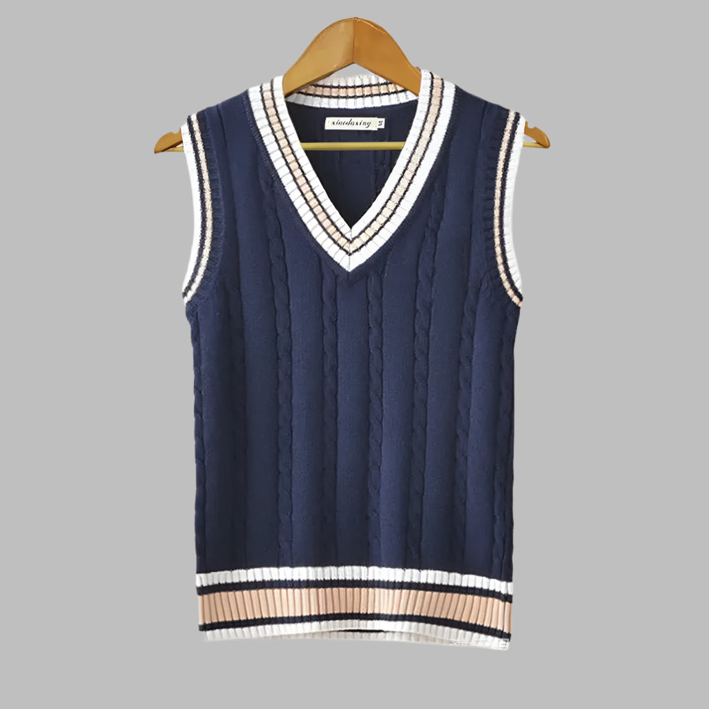 Sleeveless Striped Pullover