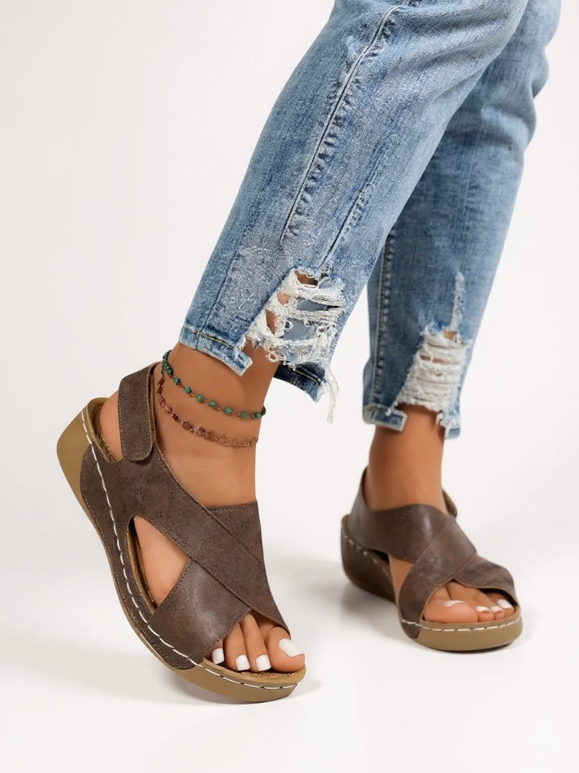 Women's Platform Wedge Sandals Olive