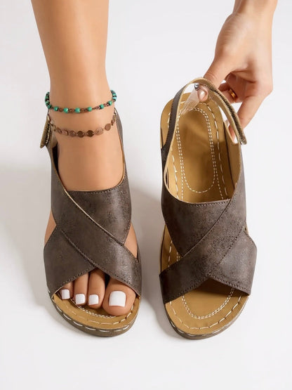 Women's Platform Wedge Sandals Olive